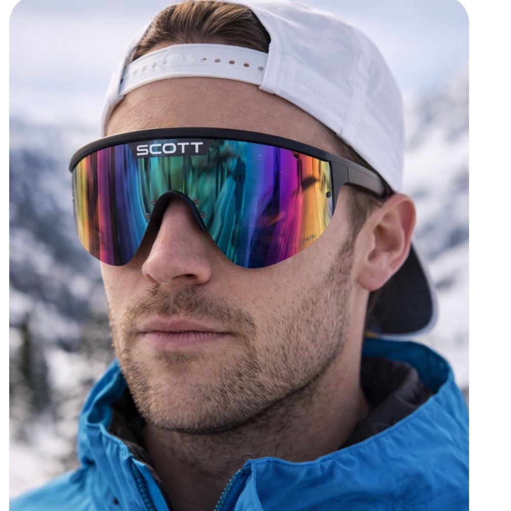 Scott Shield Sunglasses – Oversized Wrap Style – Mirrored Lens and bonus pair